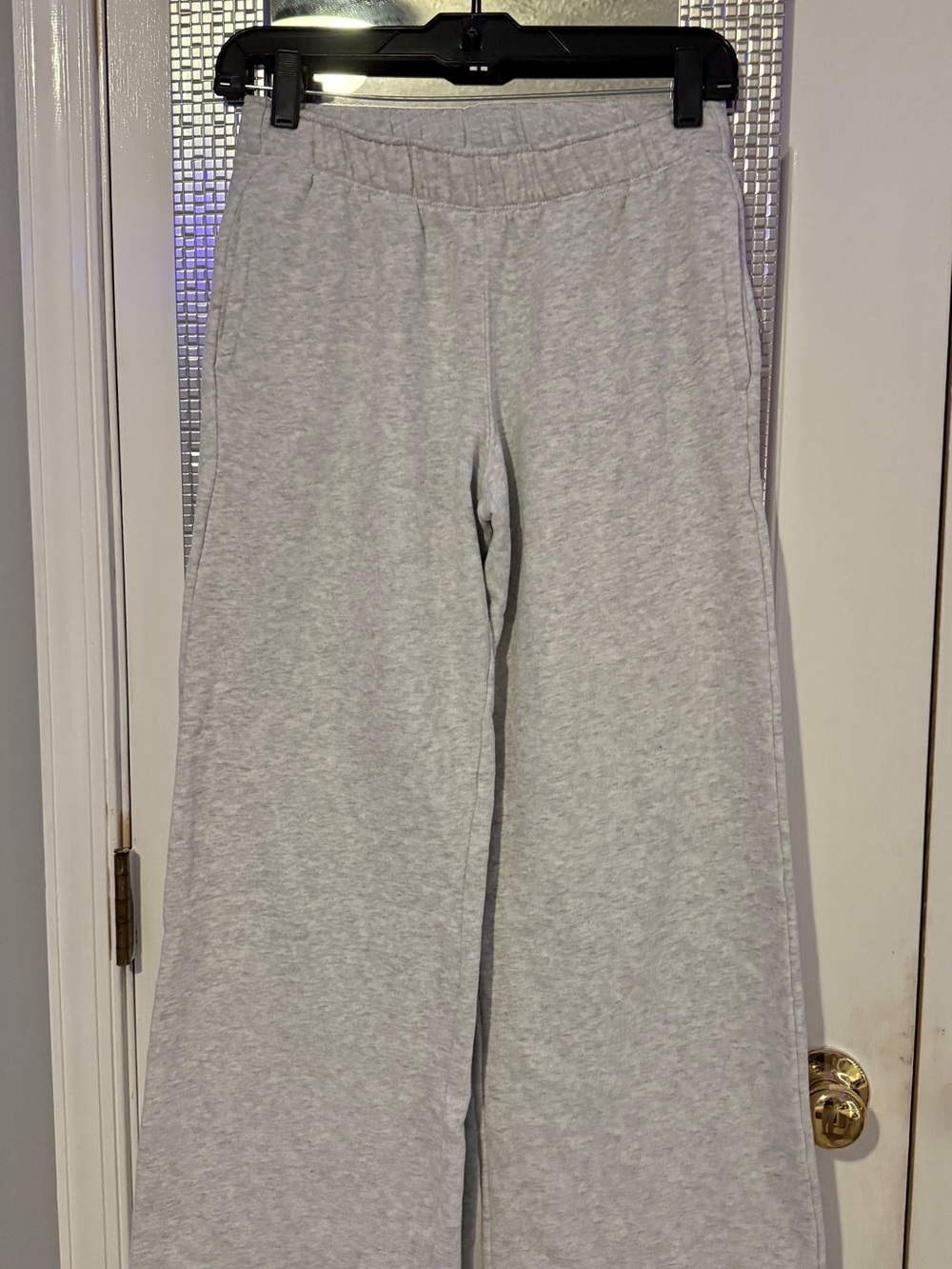 Light Gray Wide-Leg Sweatpants